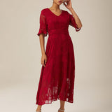 Eliane - Vestido Maxi com Renda Flutter