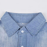 Vestido Jeans com Manga Curta