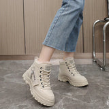 Botas femininas com forro de lã
