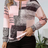 Camisola geométrica Kendra com fecho elegante