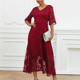 Eliane - Vestido Maxi com Renda Flutter