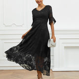 Eliane - Vestido Maxi com Renda Flutter