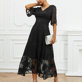 Eliane - Vestido Maxi com Renda Flutter