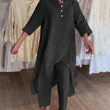 Conjunto Casual de Linho Para Mulher Estilo Natural