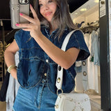 Colete de Denim com Bolso