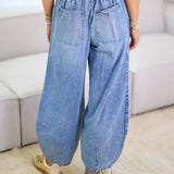 Jeans Casual Solto com Amarração