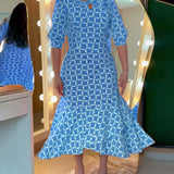 LUCIA - Vestido Midi com Manga Curta