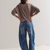 Jeans Barrel de Cintura Média