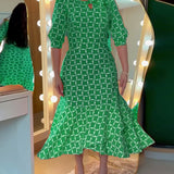 LUCIA - Vestido Midi com Manga Curta