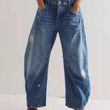 Jeans Barrel de Cintura Média
