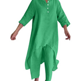 Conjunto Casual de Linho Para Mulher Estilo Natural