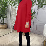 Carl™ Vestido casual na altura do joelho com mangas longas