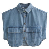 Colete de Denim com Bolso