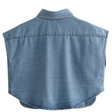 Colete de Denim com Bolso