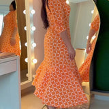 LUCIA - Vestido Midi com Manga Curta