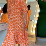 LUCIA - Vestido Midi com Manga Curta