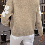 Dana -suéter floral feminino de inverno