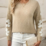 Dana -suéter floral feminino de inverno