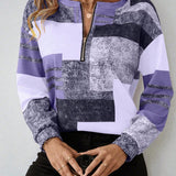 Camisola geométrica Kendra com fecho elegante