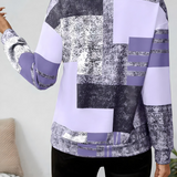 Camisola geométrica Kendra com fecho elegante