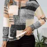 Camisola geométrica Kendra com fecho elegante