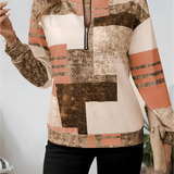 Camisola geométrica Kendra com fecho elegante