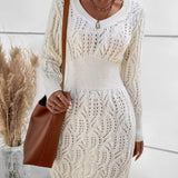 BONWEN - Vestido suéter  branco