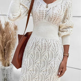 BONWEN - Vestido suéter  branco