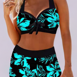 Anna™ - Maiô de Cintura Alta com Estampa Floral