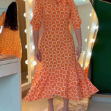 LUCIA - Vestido Midi com Manga Curta