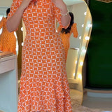 LUCIA - Vestido Midi com Manga Curta