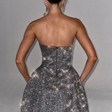 Vestido Mini Alice - Cinza Brilhante