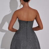 Vestido Mini Alice - Cinza Brilhante