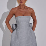 Vestido Mini Alice - Brilho Prateado