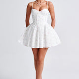 Vestido Mini Analeigh - Estampa Floral Branca Multicolorida