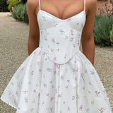 Vestido Mini Analeigh - Estampa Floral Branca Multicolorida