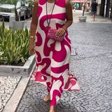 Olivia - Vestido Geométrico com Decote Redondo