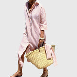 Ellen™ | Vestido Listrado Clássico