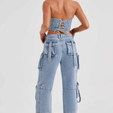 Calça Cargo Brooklyn - Azul