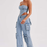 Calça Cargo Brooklyn - Azul