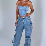 Calça Cargo Brooklyn - Azul