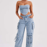 Calça Cargo Brooklyn - Azul