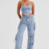 Calça Cargo Brooklyn - Azul