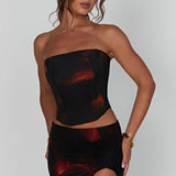 Camiseta Corset - Estampa de Fogo