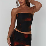 Camiseta Corset - Estampa de Fogo