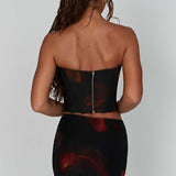 Camiseta Corset - Estampa de Fogo