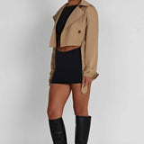 Casaco Trench Cropped Caprice - Bege