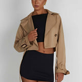 Casaco Trench Cropped Caprice - Bege
