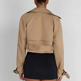 Casaco Trench Cropped Caprice - Bege