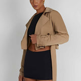 Casaco Trench Cropped Caprice - Bege